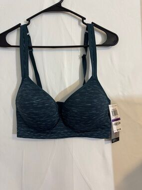 Ideology Teal Space-Dye Molded Underwire Sports Bra